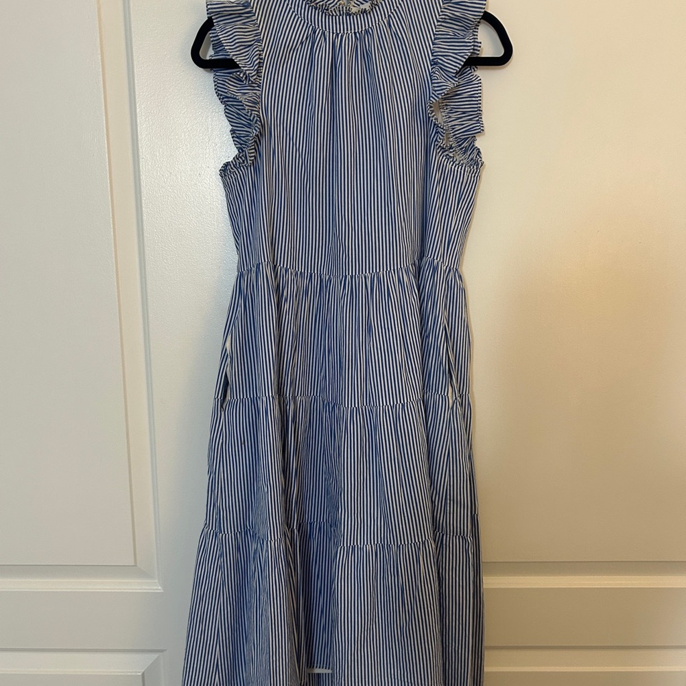Moodie Blue and White Striped Top